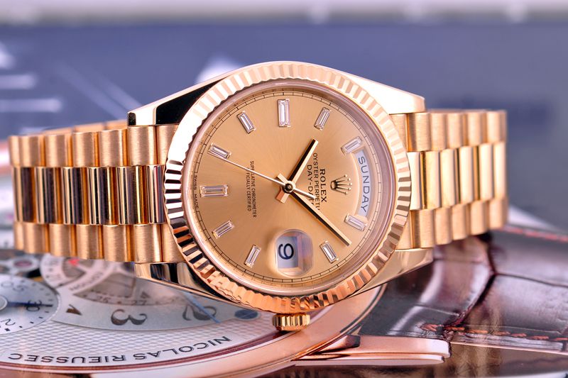 2025 Automatic Men's Watch Day-Date22823818K Gold Rock Candy Diamond