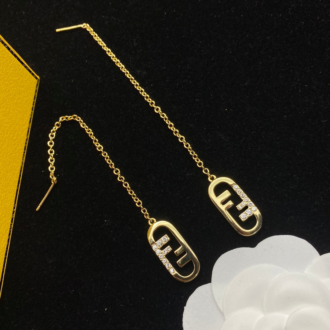 2025 Personality Diamond Alphabet Chain Earrings