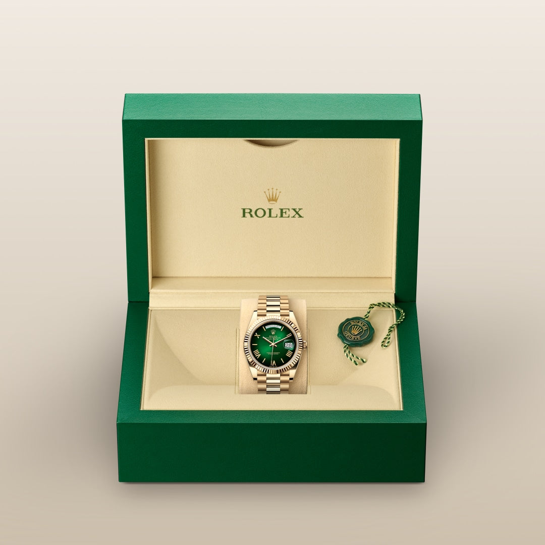 2025 Smartwatch, Day-Date 118238, Gold Model, Bright Green Dial